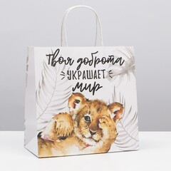 !Пакет подарочный 3 штуки «Доброта», 22 × 22 × 11 см