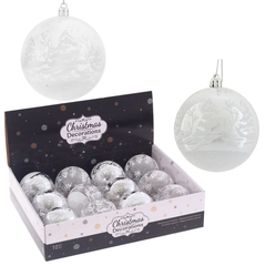 Набор из 12шт Украшение новогоднее "Шар", D 8 см, L35 W27 H9 см