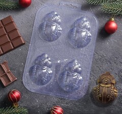 !09 Форма для шоколада и конфет «Мини снегурочка», размер ячейки 5×7 см, цвет прозрачный