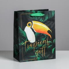 !09 Пакет подарочный (набор 5 штук) ламинированный вертикальный Tropical gift, MS 18 х 23 х 10 см