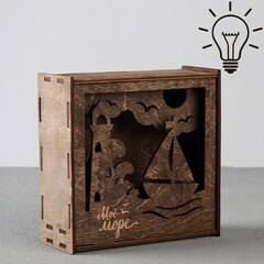 !09 Ночник "Только смелым" 15х15 см