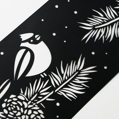 !09 Трафарет (набор 5 штук) для торта новогодний «Птички», 32×10 см.