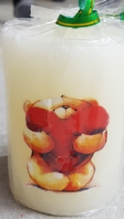 !НАБОР СВЕЧЕЙ 2 ШТУКИ - Свеча декоративная "Мишка с сердцем" 8x8x10 см. цвет ивори