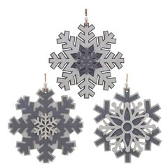 Украшение новогоднее "Снежинка", L15 W0,5 H16 см, 3в.