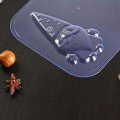 !09 Форма 3 штуки для шоколада и конфет «Санта», 21×14×0,5 см, цвет прозрачный