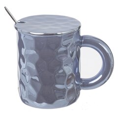 Кружка с крышкой и ложкой, 350 мл, L12,5 W8 H10,5 см