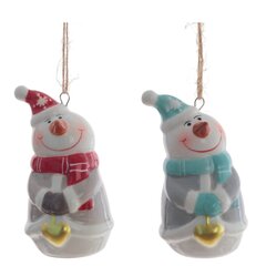 Фигурка декоративная подвесная "Снеговик", L4 W4 H7 см, 2в.