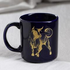 !09 Кружка Бык, кобальт, деколь, 0,35 л