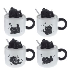 Кружка с крышкой, 360 мл, L14 W10 H12 см, 4в.