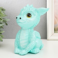 !09 Фигурка "Дракоша" 17,5х11,5х12,5 см, цвет бирюзовый