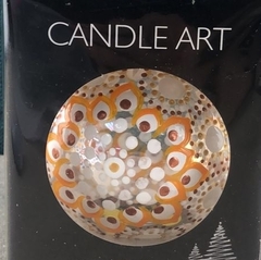 !09 Шарик стеклянный с подвесом ручная роспись 8 см. в п\у.