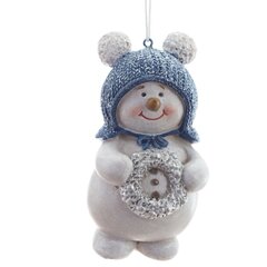 Фигурка декоративная подвесная "Снеговик", L6 W4 H10 см