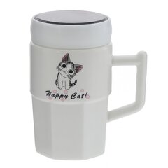 Кружка с крышкой, 390 мл, L10,5 W8 H13 см