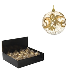 Набор из 12шт Украшение новогоднее Шар "Золотое напыление", D10 см, L44 W33 H11 см