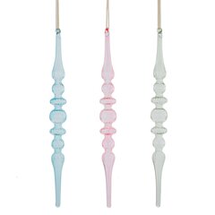 Украшение новогоднее "Фигурная сосулька", L3 W3 H30 см, 3в.