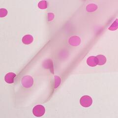 !09 НАБОР 4 ШТУКИ - Плёнка матовая "Горох сиреневый" 0,58 х 0,58 м