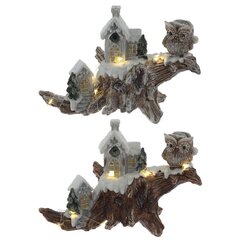 Фигурка декоративная "Зимняя композиция" с подсветкой  (LR44x2,прилаг), L2, L20,5 W9 H14 см, 2в.