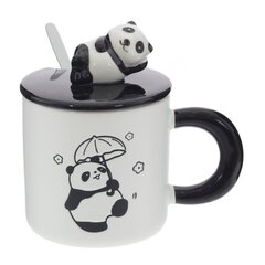 Кружка с крышкой и ложкой, 350 мл, L13 W9 H13 см