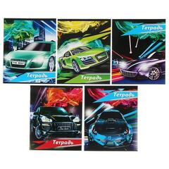 !09 Тетрадь (набор 10 штук) 24 листа в клетку "Тачки", обложка мелованный картон, ВД лак, блок офсет, белизна 95%, МИКС