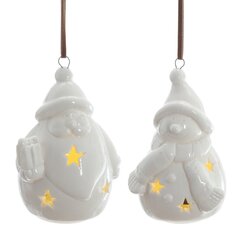 Фигурка декоративная подвесная "Снеговик/Санта" с подсветкой (2хLR44), L5 W5 H8 см, 2в.