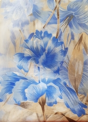 !Тюль " Деворе" 300*270 см., голубая, шторная лента