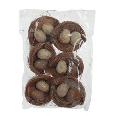 Набор из 6-ти изделий декоративных "Гнездо пасхальное", Д18 Ш12 В2 см