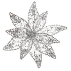 Цветок исскуственный "Пуансеттия" (на клипсе), L24 W24 H12 см