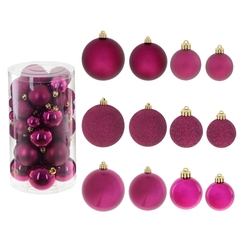 Набор из 25шт Украшение новогоднее "Шар", D 6/5/4/3 см, L14 W14 H26 см