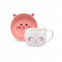 Набор из 2-х предметов CAT(кружка 340мл с салатником)
