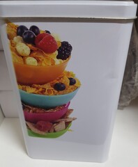 !09 Банка для хранения "Мюсли", металл, горизонтальная,цвет микс