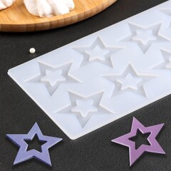 !09 Коврик для айсинга «Звёзды», 8 ячеек, 22x11,5x0,3 см, цвет прозрачный