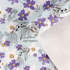 !09 Бумага упаковочная (набор 4 листа) глянцевая «Океан», 70 × 100 см.