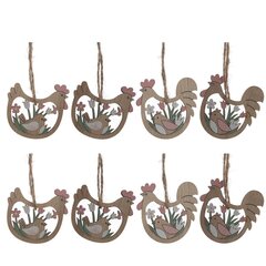 Набор из 8-ми изделий декоративных подвесных "Курица/Петух" (6*05*6), L12,5 W12,5 H1,5 см