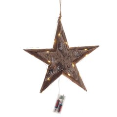 Изделие декоративное подвесное "Звезда" (подсветка, 2хАА, н/п), L30 W4 H30 см