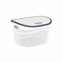 Корзина для белья 24л с крышкой белая