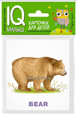 !Карточки умный малыш English "Зоопарк", размер карточки 8х9 см,