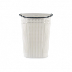 Корзина для белья 52л с крышкой белая