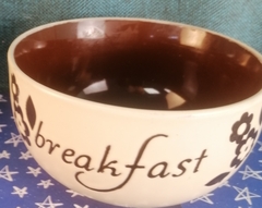 !09 Салатник "Breakfast" 14 см. цвет бело-коричневый