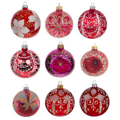 Украшение новогоднее "Шар" (блок 6 шт), L8 W8 H9 см, цена за 1 штуку, (в ассорт.)