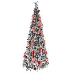 Ёлка искусств с подсвет от сети, L60 W60 H180, 150LED, 58 шаров + банты, экспресс сборка