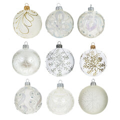 Украшение новогоднее "Шар" (блок 6 шт), D 8 см L8 W8 H10 см, цена за 1 штуку, (в ассорт.)