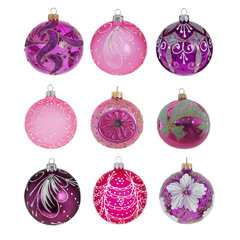 Украшение новогоднее "Шар" (блок 6 шт), L8 W8 H9 см, цена за 1 штуку, (в ассорт.)