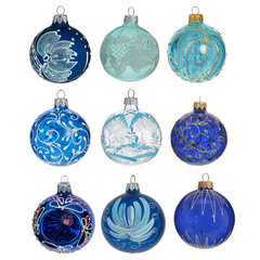 Украшение новогоднее "Шар" (блок 6 шт), L7 W7 H8 см, цена за 1 штуку, (в ассорт.)