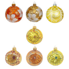 Украшение новогоднее "Шар" (блок 6 шт), L8 W8 H9 см,цена за 1 штуку, (в ассорт.)