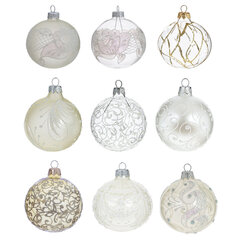 Украшение новогоднее "Шар" (блок 6 шт), L7 W7 H8 см, цена за 1 штуку, (в ассорт.)