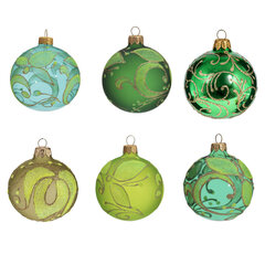 Украшение новогоднее "Шар" (блок 6 шт), L7 W7 H8 см, цена за 1 штуку, (в ассорт.)