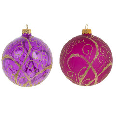 Украшение новогоднее "Шар" (блок 4 шт), L10 W10 H11 см, цена за 1 штуку, (в ассорт.)