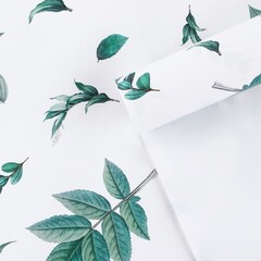 !Бумага упаковочная 2 листа глянцевая «Листочки», 70 х 100 см