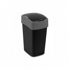 Контейнер для мусора FLIP BIN черный/серый 45л