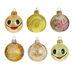 Украшение новогоднее "Шар" (блок 12 шт), L6 W6 H7 см, цена за 1 штуку, (в ассорт.)